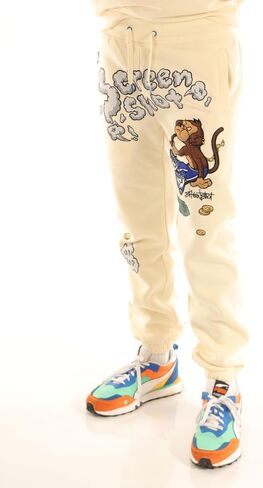 سراويل SCREENSHOT-FLEECE PANTS 4202 للرجال سراويل صوف ملائمة للشارع - سراويل رياضية عصرية للشارع مضلعة in Kuwait