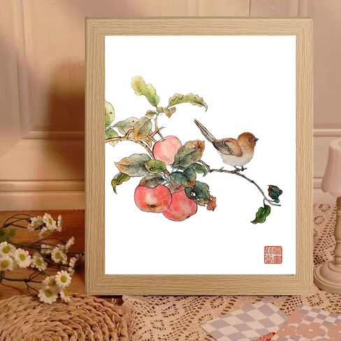 M MISS.MISY Framed Wall Art Home Decor Classical watercolor Painting Paper Prints Wall Decorations Home Office Decor 8x10in/20x25cm Blue mountain in Saudi Arabia