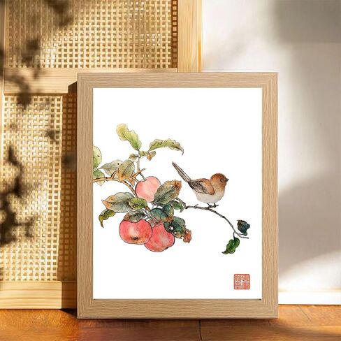 M MISS.MISY Framed Wall Art Home Decor Classical watercolor Painting Paper Prints Wall Decorations Home Office Decor 8x10in/20x25cm Blue mountain in Saudi Arabia