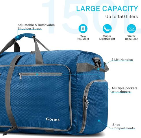 حقيبة جونيكس للسفر سعة 150 لتر مع مكعبات تعبئة مضغوطة in Kuwait