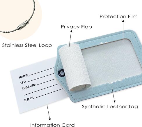 Beach Luggage Tag, Trendy Sea Aura Luggage Tags for Suitcases, Beach Vacation Gifts, Beach Lover Gifts, Privacy Protection PU Leather Travel Name Tags Identifiers for Luggage in Saudi Arabia