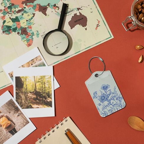 Beach Luggage Tag, Trendy Sea Aura Luggage Tags for Suitcases, Beach Vacation Gifts, Beach Lover Gifts, Privacy Protection PU Leather Travel Name Tags Identifiers for Luggage in Kuwait