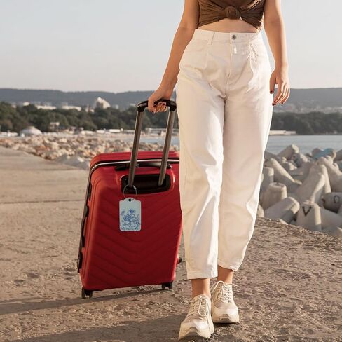 Beach Luggage Tag, Trendy Sea Aura Luggage Tags for Suitcases, Beach Vacation Gifts, Beach Lover Gifts, Privacy Protection PU Leather Travel Name Tags Identifiers for Luggage in Kuwait