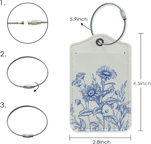 Beach Luggage Tag, Trendy Sea Aura Luggage Tags for Suitcases, Beach Vacation Gifts, Beach Lover Gifts, Privacy Protection PU Leather Travel Name Tags Identifiers for Luggage in Kuwait