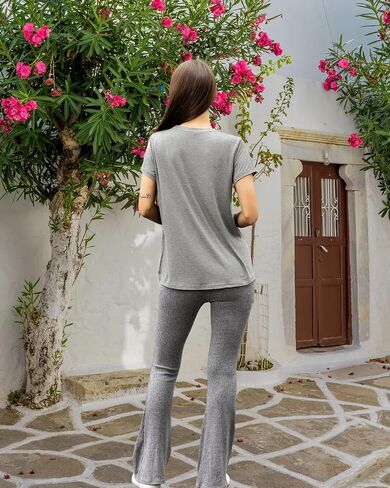 Rnxrbb 3 Pack Women's Nursing Tops for Breastfeeding Summer Short Sleeve T Shirts Postpartum Double Layer Clothes in Saudi Arabia