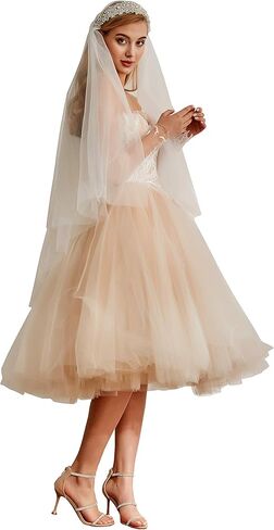 Leimandy 2 الطبقة حجر الراين طرحة زفاف حجاب الإصبع للعرائس الحجاب الزفاف الرجعية مع حجر الراين B026 in Kuwait