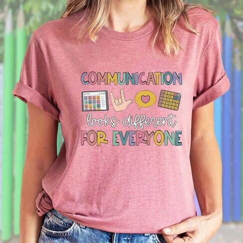 Teacher Shirts for Women Autism Speech Therapy T-Shirt Special Education Mental Health Teacher T-Shirt SLP Graphic Tee Top in Kuwait
