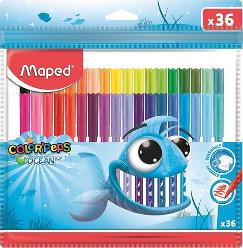 Maped Pack of 36 Washable Felt-Tip Pens with Zip in Saudi Arabia