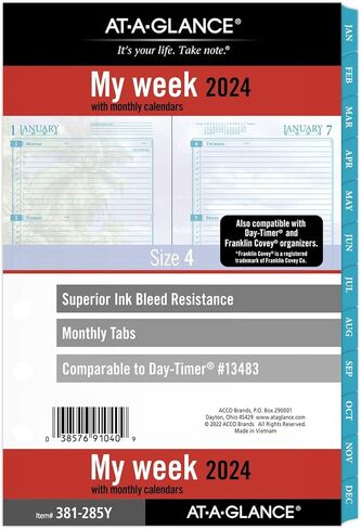 AT-A-GLANCE 2025 Planner Refill, Weekly & Monthly, 5-1/2" x 8-1/2", Desk Size, Loose-Leaf, Seascapes (381-285Y-25) in Saudi Arabia