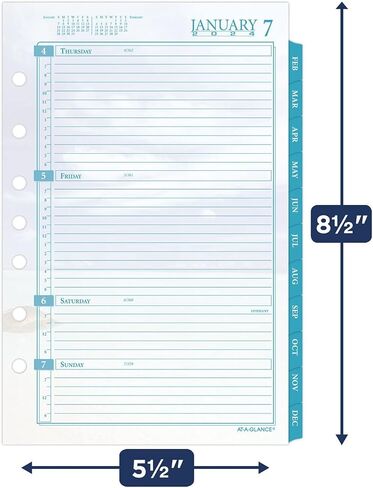 AT-A-GLANCE 2025 Planner Refill, Weekly & Monthly, 5-1/2" x 8-1/2", Desk Size, Loose-Leaf, Seascapes (381-285Y-25) in Saudi Arabia