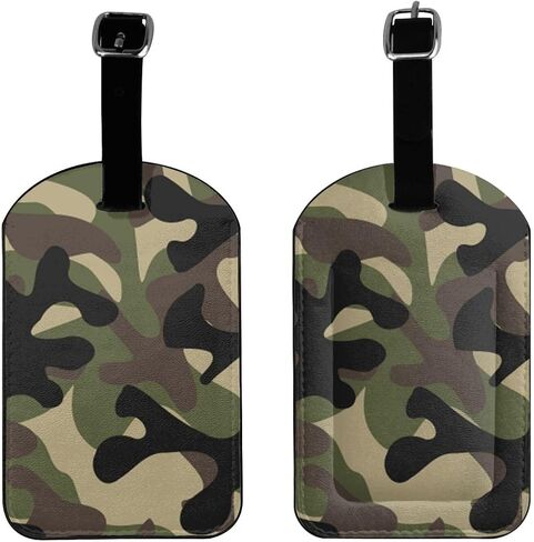 Camo Luggage Tag for Suitcases, Camouflage Leather Tags, Army Military Travel Birthday Gift for Women Men Girl Boy, 1 Pack in Saudi Arabia
