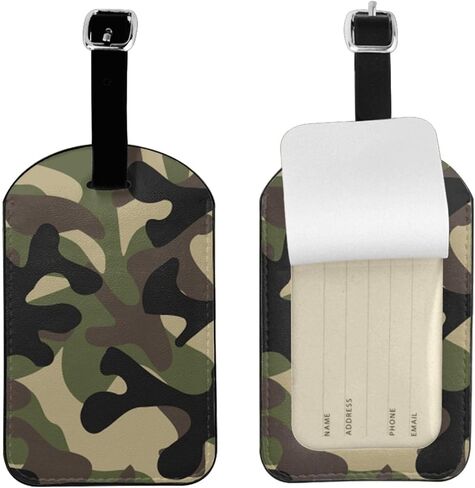 Camo Luggage Tag for Suitcases, Camouflage Leather Tags, Army Military Travel Birthday Gift for Women Men Girl Boy, 1 Pack in Saudi Arabia