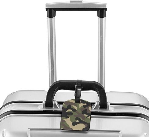 Camo Luggage Tag for Suitcases, Camouflage Leather Tags, Army Military Travel Birthday Gift for Women Men Girl Boy, 1 Pack in Saudi Arabia