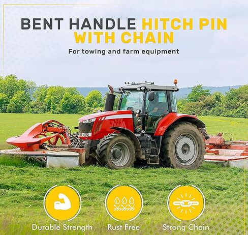 1Set Heavy Duty Steel Hitch Pin with Chain and Linchpin for Secure Mounting of Hitches and Axles (3/4" Dia x 6 1/4inch Long) in Saudi Arabia