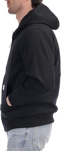 Men's Loose Fit Quilted Flannel Lined Workwear Waterproof Active Jacket Hooded Work Coat in Saudi Arabia