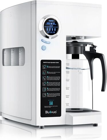 فلتر مياه على سطح الطاولة بنظام التناضح العكسي من Bluevua RO100ROPOT، تنقية 5 مراحل، ترشيح مضاد RO، 2:1 نقي للتصريف، مياه الصنبور النقية، منقي مياه محمول للمنزل in Saudi Arabia