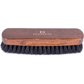 FootFitter Genuine Horsehair Shoe Shine Brush, Made in Germany, Shoe Cleaning & Polishing Brush - (Black)
