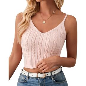 Women's Knit Camisole Sweater Vest,Women's Fashion Solid Color Sweater,V-Neck Sweater Vest Sleeveless
