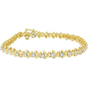 Yellow Plated Sterling Silver X Link Diamond Bracelet (1cttw, H-I color, I3 clarity) in Kuwait