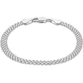 Tuscany Silver Women's Sterling Silver 4mm Bismark Bracelet of 19cm/7.5