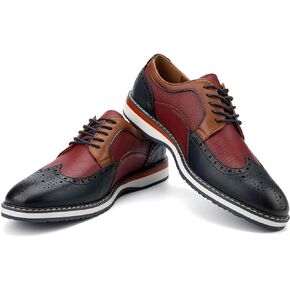 أحذية JITAI الرجالية أكسفورد الرسمية أحذية خفيفة الوزن مع تصميم Wingtip Brogue ورباط