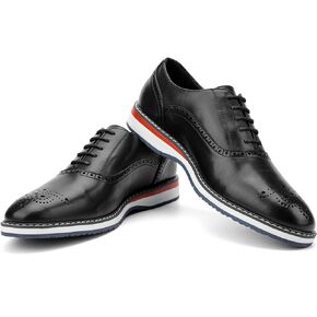 JITAI Men's Oxford Dress Shoes Lightweight Fashion Shoes with Wingtip Brogue & Lace-up Design