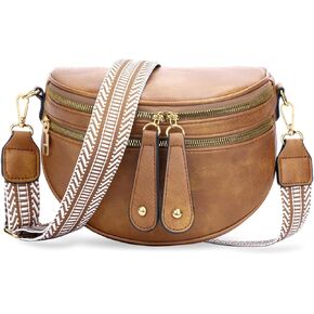 KKXIU Crossbody Sling Bag for Women Trendy Fanny Pack Vegan Leather Chest Bag