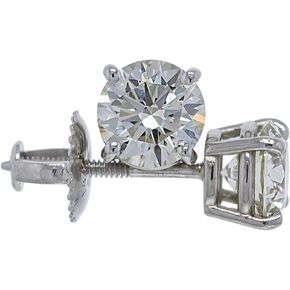 IGI Certified 1.5 cttw Lab Created Womens Diamond Stud Earrings 14k White Gold VS2-SI1