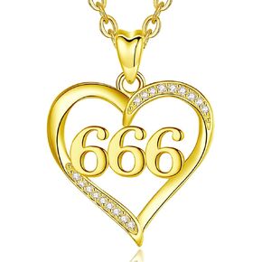 INFUSEU Sterling Silver Angel Numbers Heart Necklaces for Women Girls Numerology Jewelry, Your Lucky Number