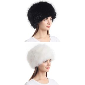 LA CARRIE Women's Faux Fur Hat Cossack Russion Style Warm 2pc Set