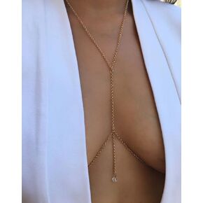 الطبقات حجر الراين الجسم سلسلة مثير الجسم سلسلة كروس بيكيني الصدرية البطن الخصر سلسلة قلادة الشاطئ الجسم قلادة مجوهرات للنساء in Kuwait