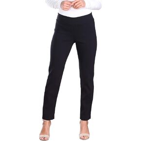 Popana Womens Stretch Pull On Dress Pants Ankle Length Work Casual - Made in USA 3X Black