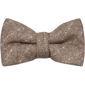 Saddle Brown Herringbone with Pinstripe Bow Tie, Tweed