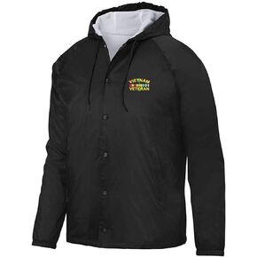 Vietnam Veteran Embroidered Hooded Sports Jacket with 3 Ribbons and Map Graphics