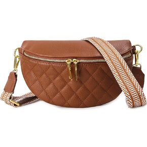 Fashion Cross Body Bag for Women Vegan Leather Waist Packs Sling Bag for Women Sling Purse Causal Chest Water Proof Fanny Pack for Women with Adjustable Strap