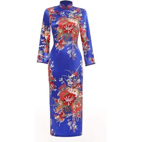 Chinese Traditional Dress Long Cheongsam Long Sleeve Cheap Qipao