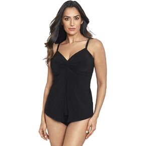 ملابس سباحة نسائية من Miraclesuit بعقدة على شكل قلب وخط عنق مع سلك داخلي وحمالة صدر تانكيني لباس السباحة