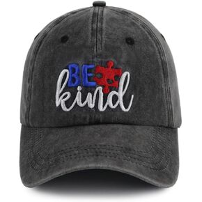 قبعة بيسبول للنساء من Be Kind، قبعة قطنية مطرزة وقابلة للتعديل للتوعية بمرض التوحد in Kuwait