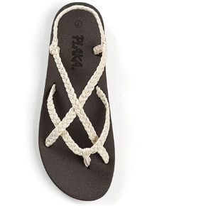 Plaka Lagoon Arch Support Sandals for Women - Comfort Collection, Strappy Braided & Water-Resistant Design - Ideal for Walking, Beach & Summer Use - Patented Sole