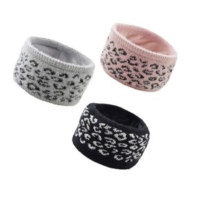 3pcs Headband Ladies Head Band Pattern Sports Wrap Christmas Headwear Makeup Grey Lady Knitted Ear Headwrap Warm Accessories Leopard Winter Warmer Black Girl Knitting Hair Women