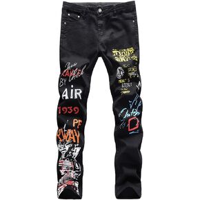 WJWLSKB Slim Fit Men's Jeans, Ripped Stretch Jeans Denim Pants in Saudi Arabia