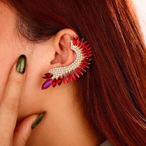Xerling Personalized Statement Full Rhinestone Earrings Crystal Climber Crawler Boho Earrings for Women Bling Bridal Earrings for Wedding Prom