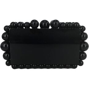 Boutique De FGG Acrylic Marble Clutch Purse for Women, Beaded Evening Bag for Prom Party Bridal Wedding Box Handbag