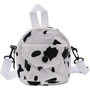 Cow Print Crossbody Purse Zebra Print Messenger Bag Cute Animal Shoulder Bag for Teen Girls Women Outdoor Daypack