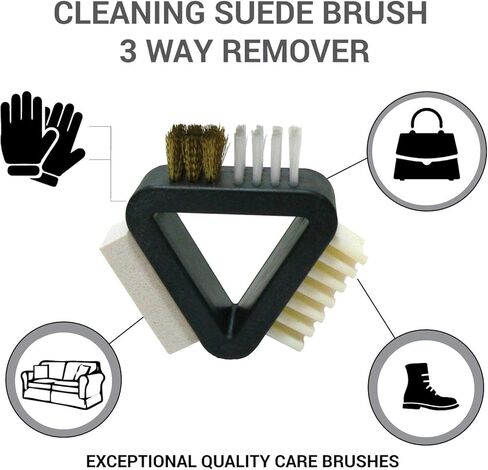 Valentino Garemi Cleaning Suede Brush - 3 Way Remover - Shoes, Boots, Couch, Purse, Bags, Jackets, Seats, Furniture in Kuwait