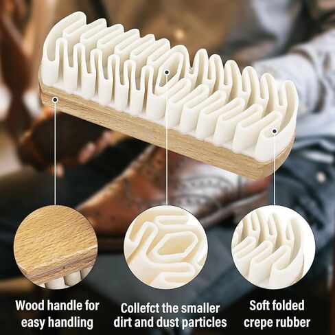 فرشاة شامواه - فرشاة كريب شامواه للتنظيف الجاف لازالة الاتربة، فرشاة تنظيف الاحذية لتنظيف الجلد السويدي/ النوباك/ الجلد من الاحذية والملابس in Kuwait