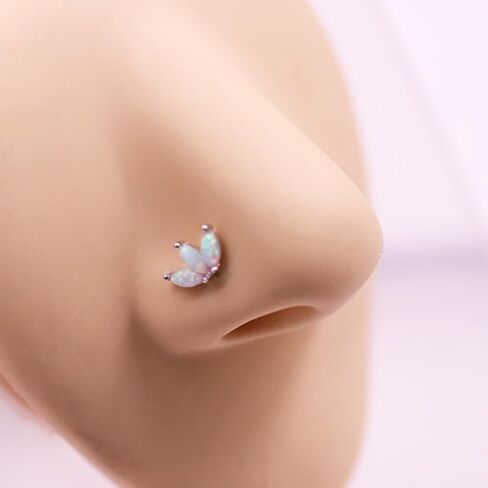 CHARMONLINE 925 الفضة الاسترليني أعلى دفع في أوبال بدون خيوط / تشيكوسلوفاكيا مسمار الظهر المسطح 925 الفضة الغضروف القرط الأنف مسمار الشفاه الدائري حلق اللولب مسمار الزنمة ثقب المجوهرات للنساء الرجال in Kuwait