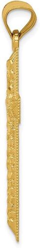Diamond2Deal 14k Yellow Gold Diamond-Cut Latin Cross Pendant Fine Jewelry for Women in Saudi Arabia