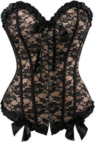 ZHAIMA Lace Corset Top for Women Plus Size Corsets and Bustiers Floral Lingerie Sets in Saudi Arabia