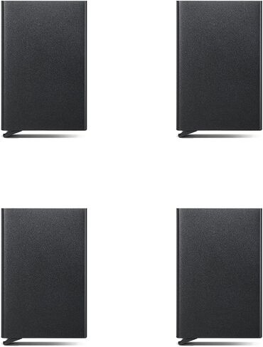 4 Pack Slim Pop Up Credit Card Wallet, RFID Blocking, Single Box 10+ Cards Storage (Black Metal) in Saudi Arabia